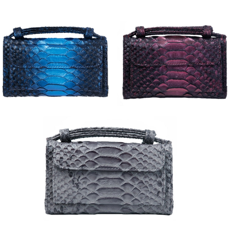 Ladies Snake Texture Print Clutch Bag Long Crossbody Bag With Chain