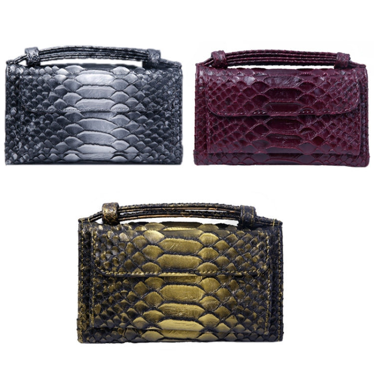 Ladies Snake Texture Print Clutch Bag Long Crossbody Bag With Chain