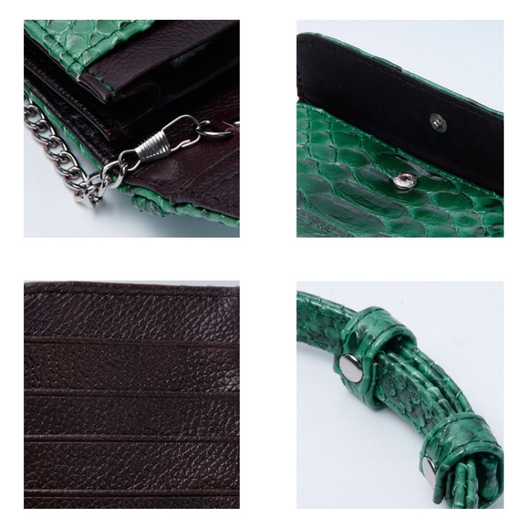 Ladies Snake Texture Print Clutch Bag Long Crossbody Bag With Chain