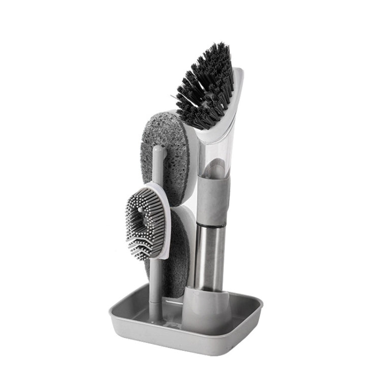 Kitchen Oil Dirty Pan Brush Can Add Detergent Sponge Brush Long Handle Cleaning Brush