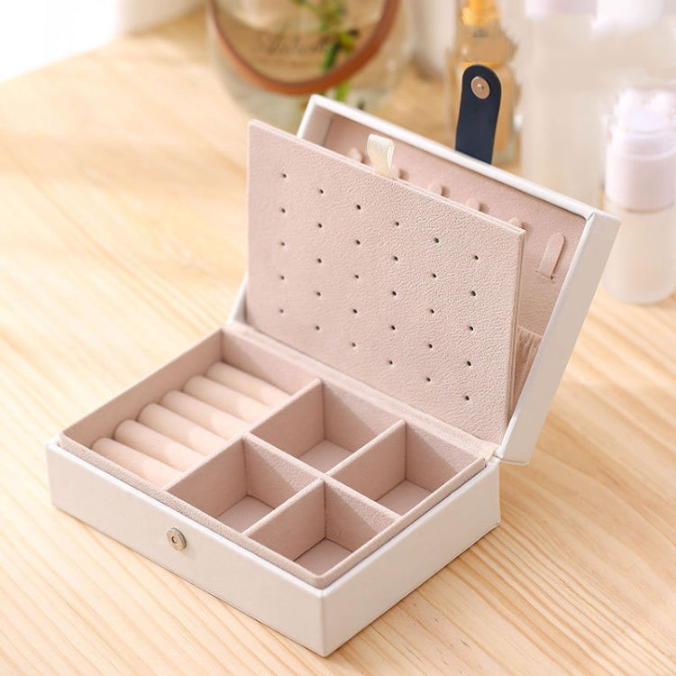 Portable Princess Style Jewelry Box Small Simple Earrings Ring Storage Box, Specification: 16.5x11.5x5.8cm