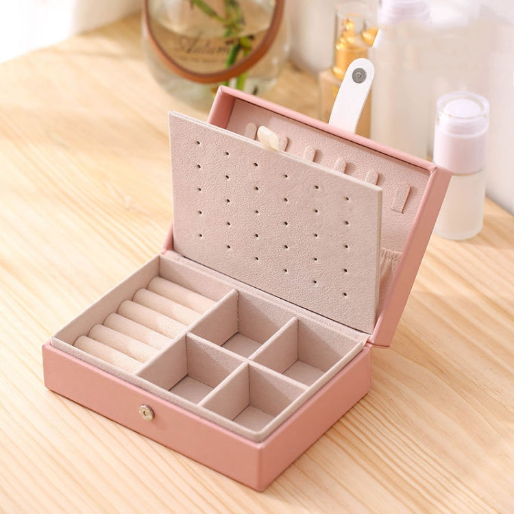 Portable Princess Style Jewelry Box Small Simple Earrings Ring Storage Box, Specification: 16.5x11.5x5.8cm