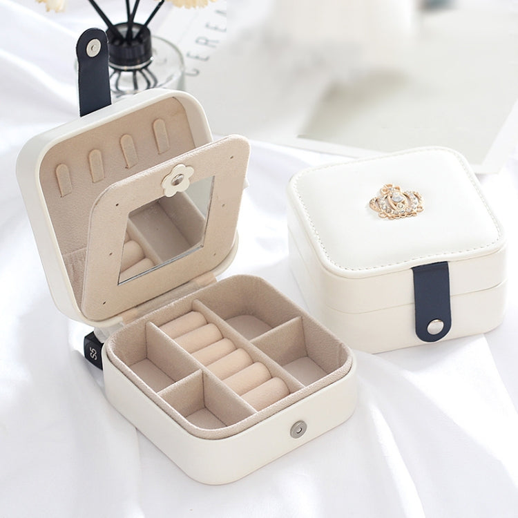 XH-001 Simple Creative Travel Portable Leather Earrings Jewelry Box, Specification: 11x11x5.8 cm