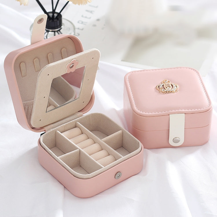 XH-001 Simple Creative Travel Portable Leather Earrings Jewelry Box, Specification: 11x11x5.8 cm