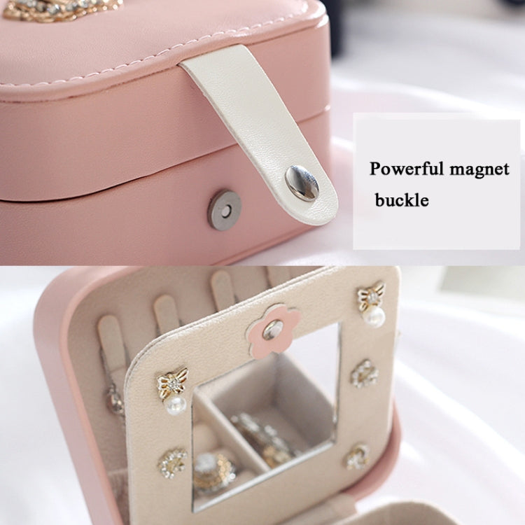 XH-001 Simple Creative Travel Portable Leather Earrings Jewelry Box, Specification: 11x11x5.8 cm