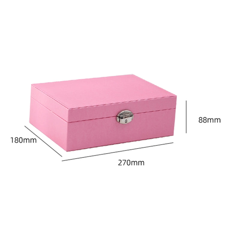 Portable Drawer Type Double-Layer PU Leather Jewelry Box(Black)