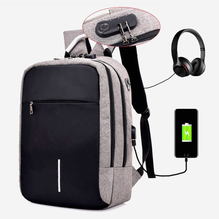 16 inch Men Password Lock Backpack Business Casual Anti-Theft Computer Bag With External USB Port