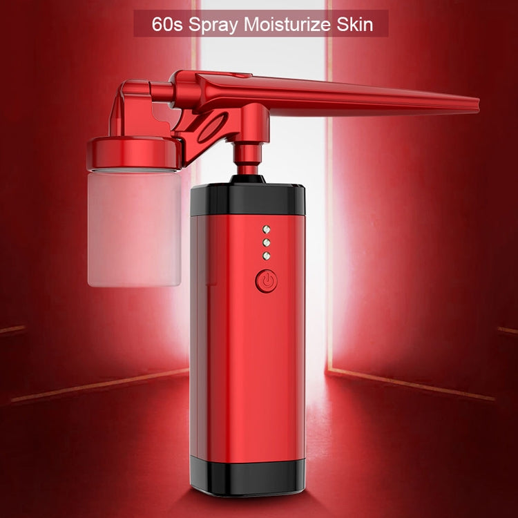 BS-1200 Nano High-pressure Water Replenishment Instrument Oxygen Injection Instrument Handheld Facial Beauty Instrument(Red Black)