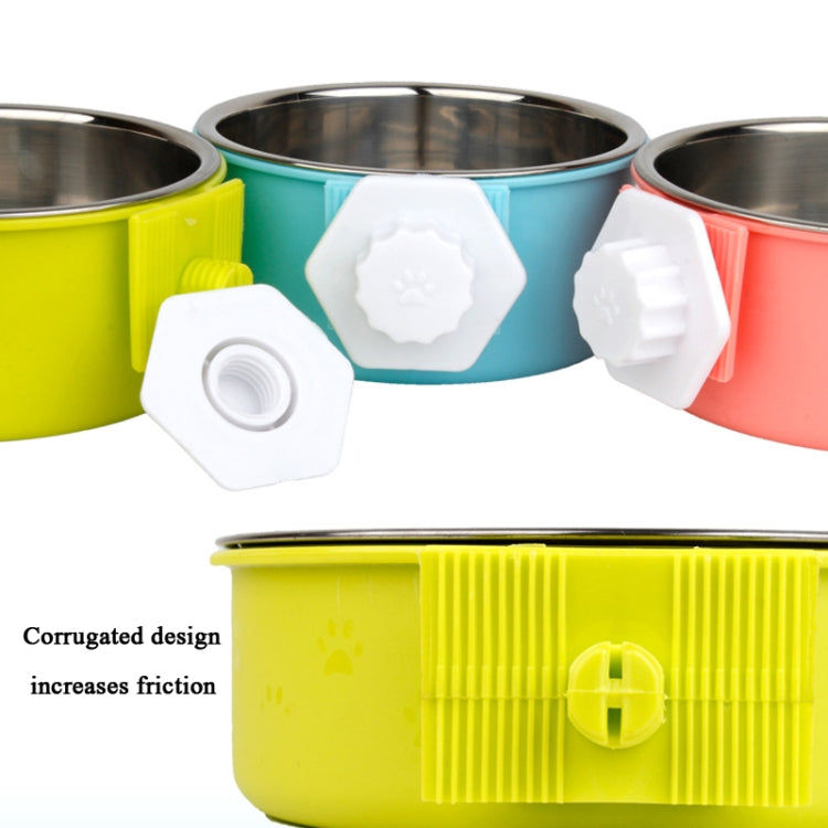 2 PCS Pet Feeder Stainless Steel Dog Cat Bowl Hanging Fixed Dog Bowl Food Utensils, Specification: Small With  Steel Bowl(Random Color)