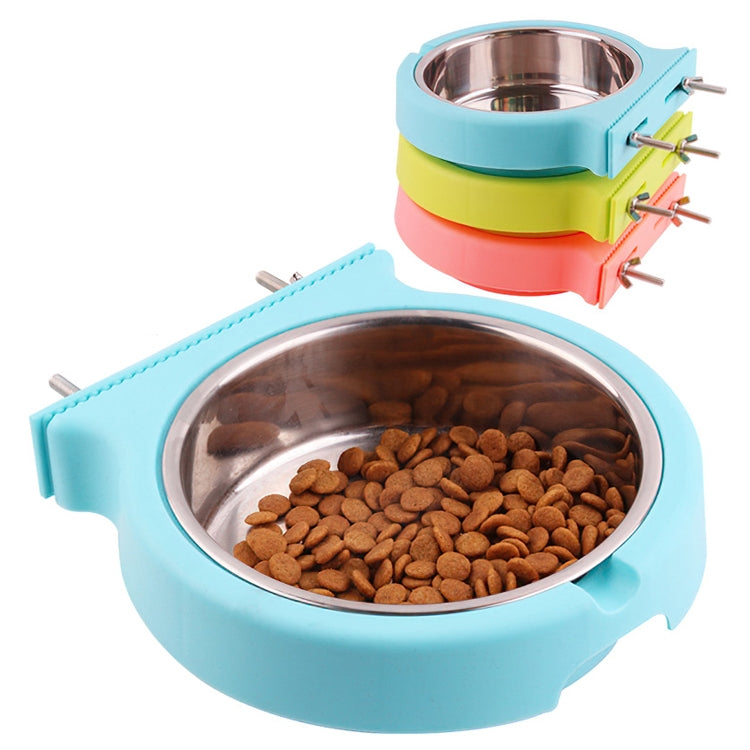 Stainless Steel Pet Bowl Hanging Bowl Anti-Overturning Dog Cat Bowl Feeder, Specification: Large (Pink)