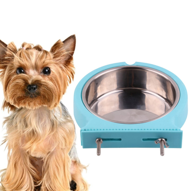 Stainless Steel Pet Bowl Hanging Bowl Anti-Overturning Dog Cat Bowl Feeder, Specification: Large (Green)