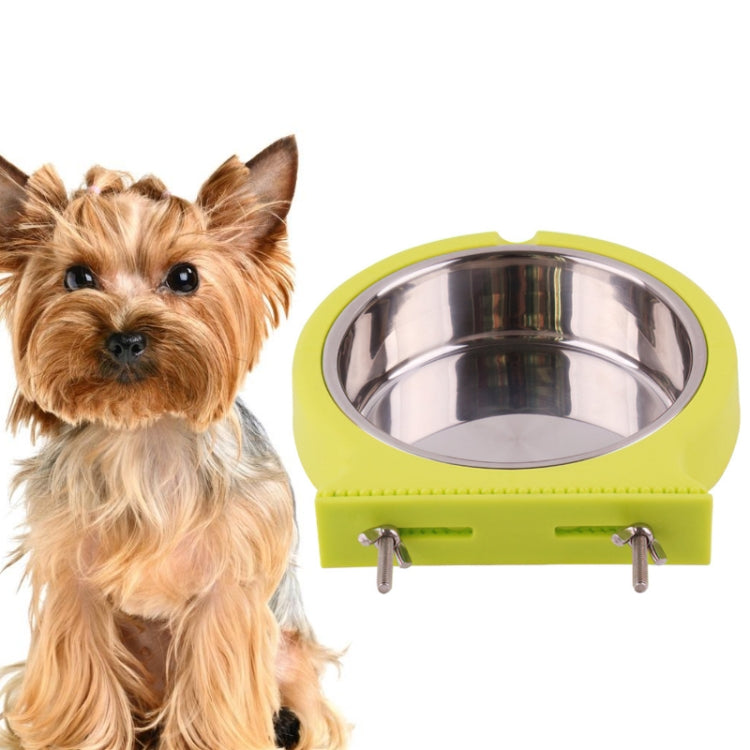 Stainless Steel Pet Bowl Hanging Bowl Anti-Overturning Dog Cat Bowl Feeder, Specification: Small (Pink)