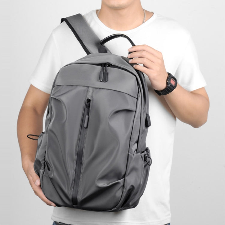 Men Oxford Backpack Business Computer Bag with External USB Port