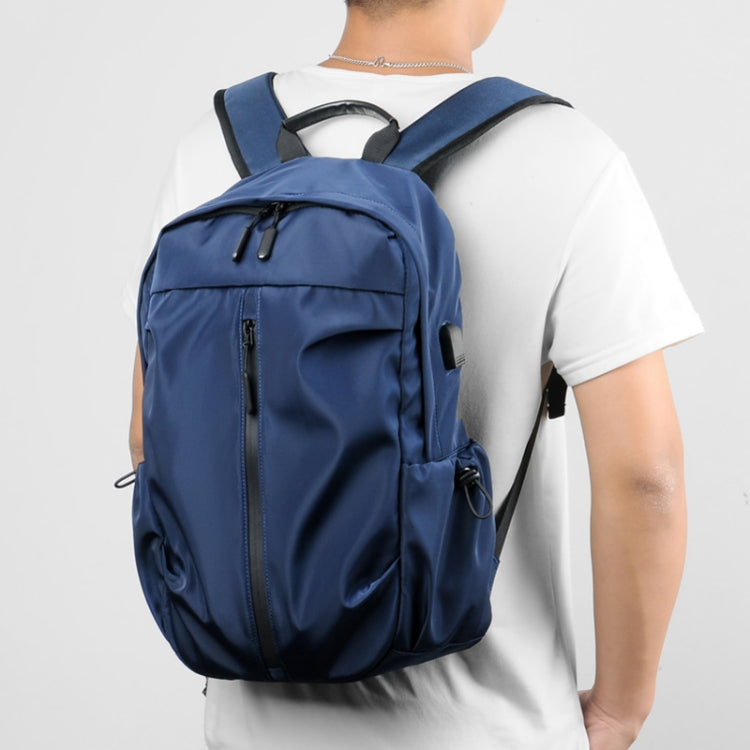 Men Oxford Backpack Business Computer Bag with External USB Port