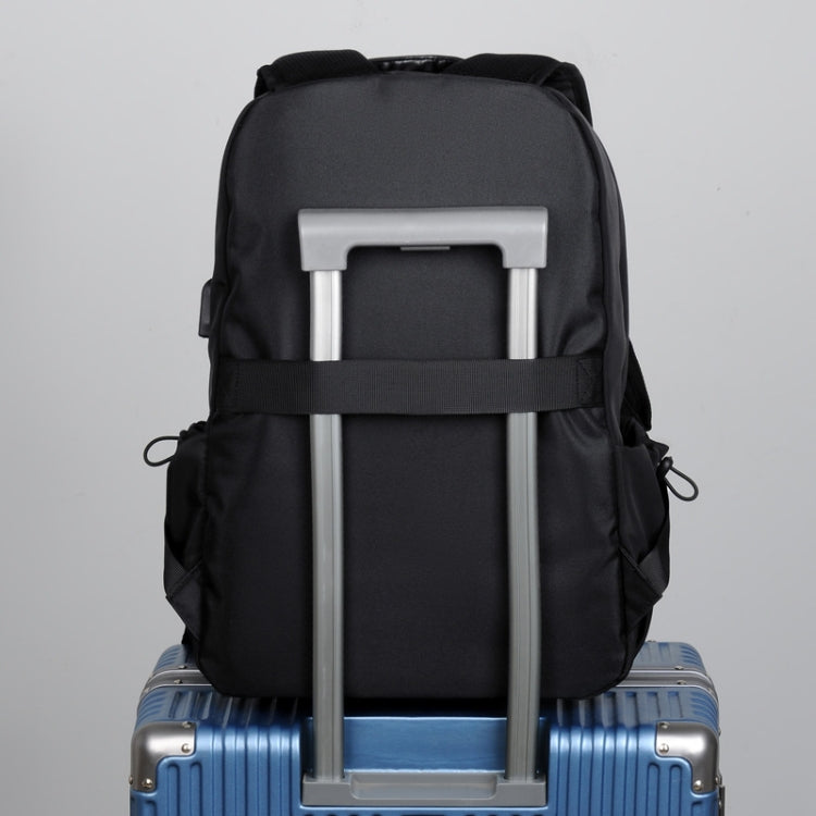 Men Oxford Backpack Business Computer Bag with External USB Port