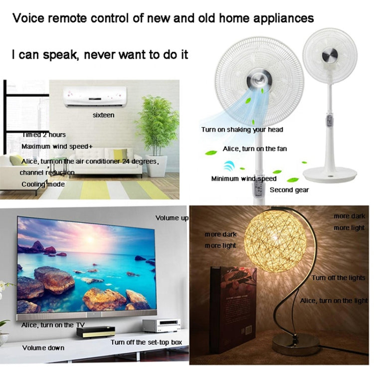 YK-166 Air Conditioner Voice Remote Control Smart AI Night Light Appliance Control TV Voice Companion(English Version)
