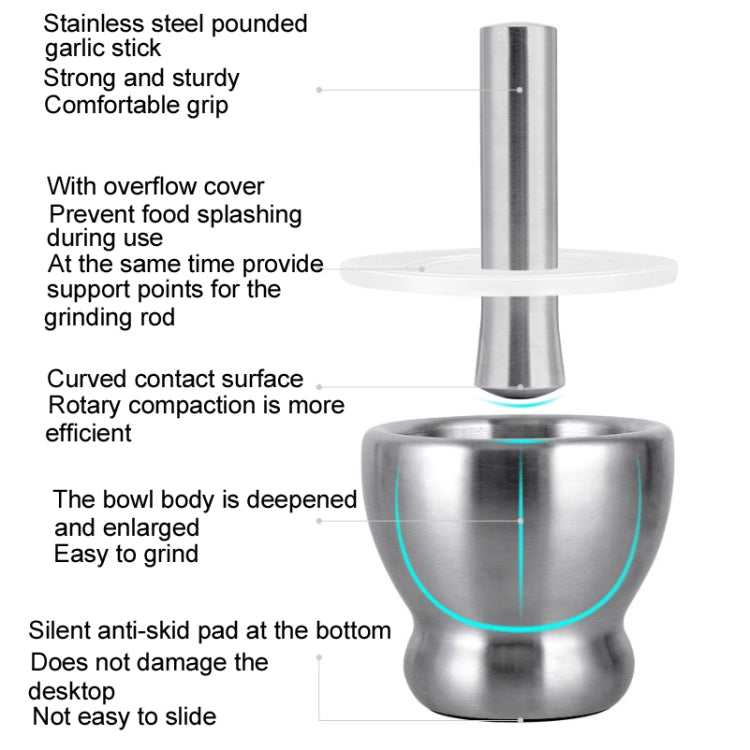 Kitchen 304 Stainless Steel Garlic Masher Spice Bean Nut Grinder, Specification: Large Drum Shape