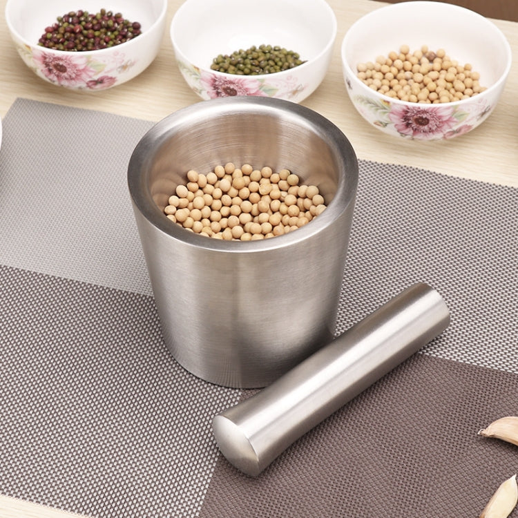 Kitchen 304 Stainless Steel Garlic Masher Spice Bean Nut Grinder, Specification: Large Drum Shape