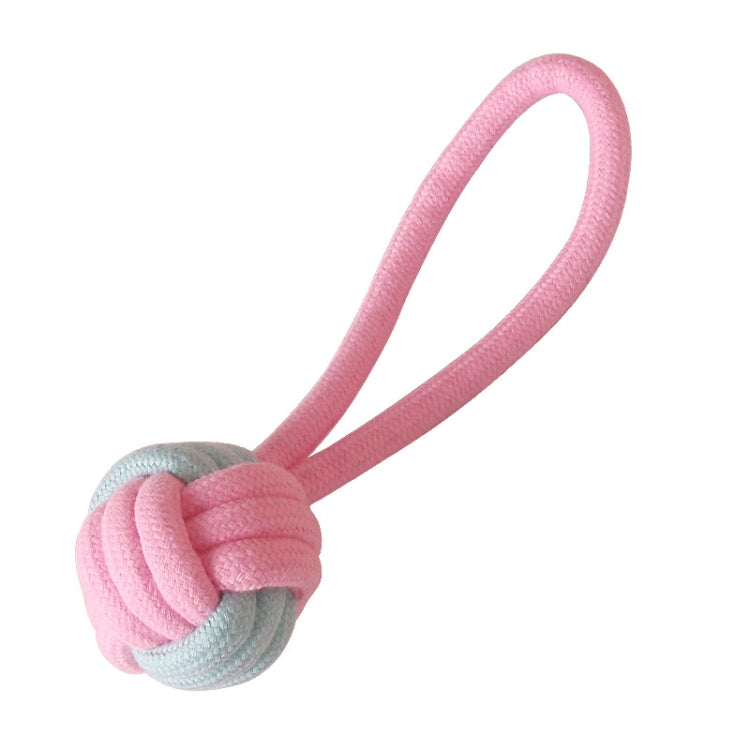 7 PCS Single Ball Dog Molar Teeth Cleaning Toy Candy Color Woven Cotton Rope