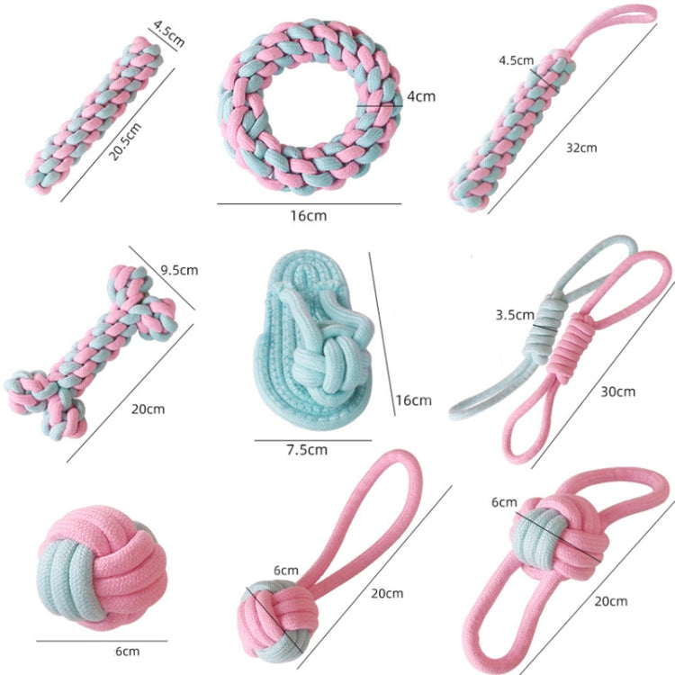 7 Corn Handle Stick Dog Molar Teeth Cleaning Toy Candy Color Woven Cotton Rope