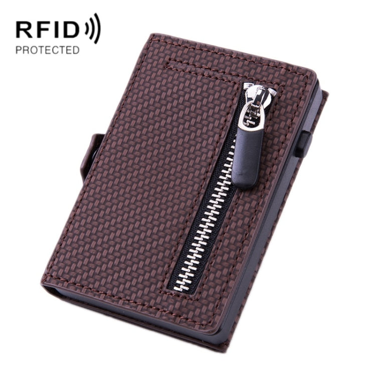 Men PU Leather Short Zipper RFID Wallet