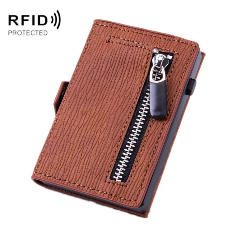 Men PU Leather Short Zipper RFID Wallet