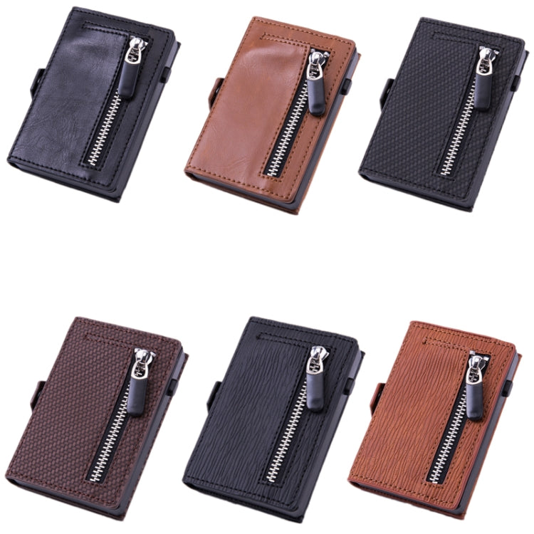 Men PU Leather Short Zipper RFID Wallet