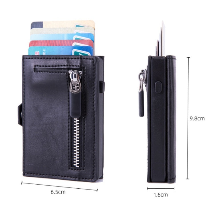 Men PU Leather Short Zipper RFID Wallet