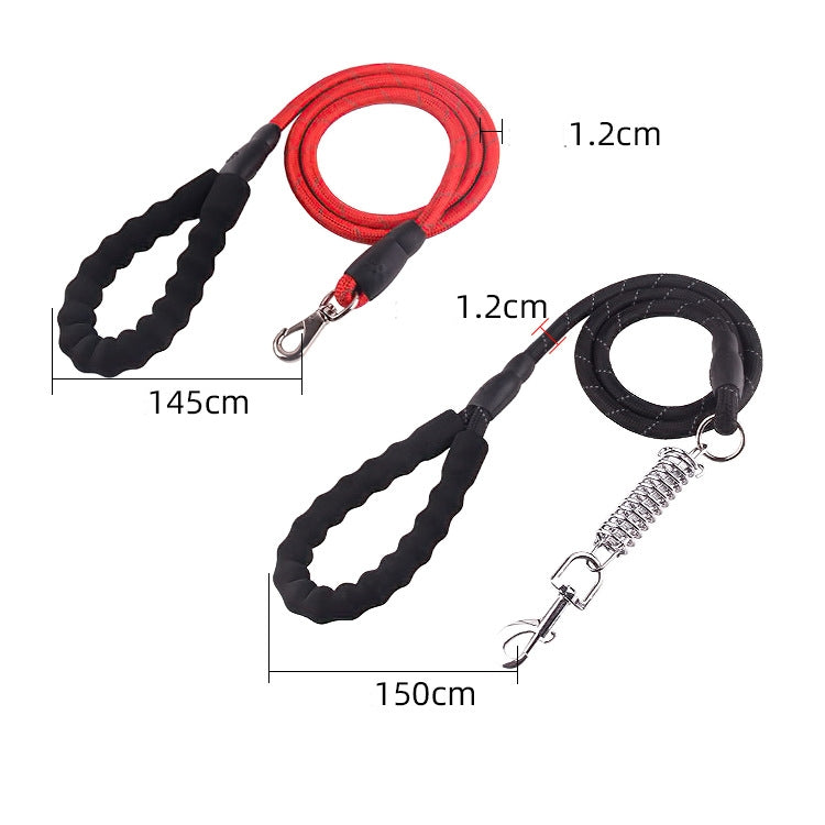 3 PCS Pet  Traction Belt Out Reflective Traction Device Walking Dog Leash,Style: Spring Buffer (Red)