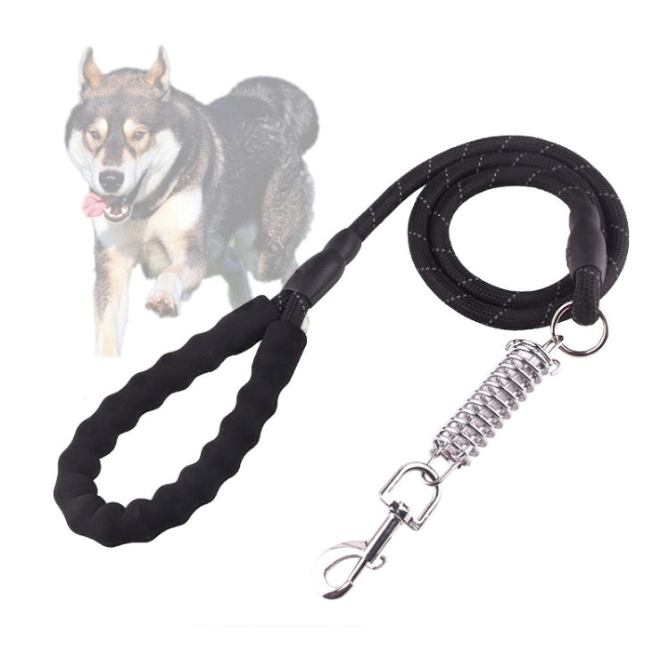 3 PCS Pet  Traction Belt Out Reflective Traction Device Walking Dog Leash,Style: Spring Buffer (Black)