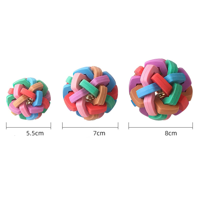 4 PCS Medium Pet TPR Dog Chewing Molar Teeth Cleaner Colorful Sounding Bell Ball Interactive Toy