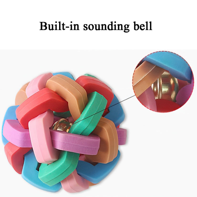 4 PCS Medium Pet TPR Dog Chewing Molar Teeth Cleaner Colorful Sounding Bell Ball Interactive Toy