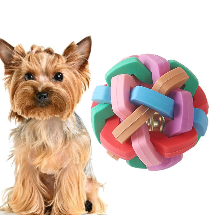 3 PCS Large Pet TPR Dog Chewing Molar Teeth Cleaner Colorful Sounding Bell Ball Interactive Toy