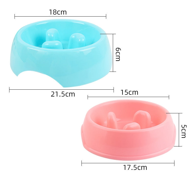 5 PCS Pet Bowl Cat Bowl Feeder Anti-Choking Slow Food Bowl Thickened Dog Bowl, Specification: S  16 x 18 x 5cm(Random Color)