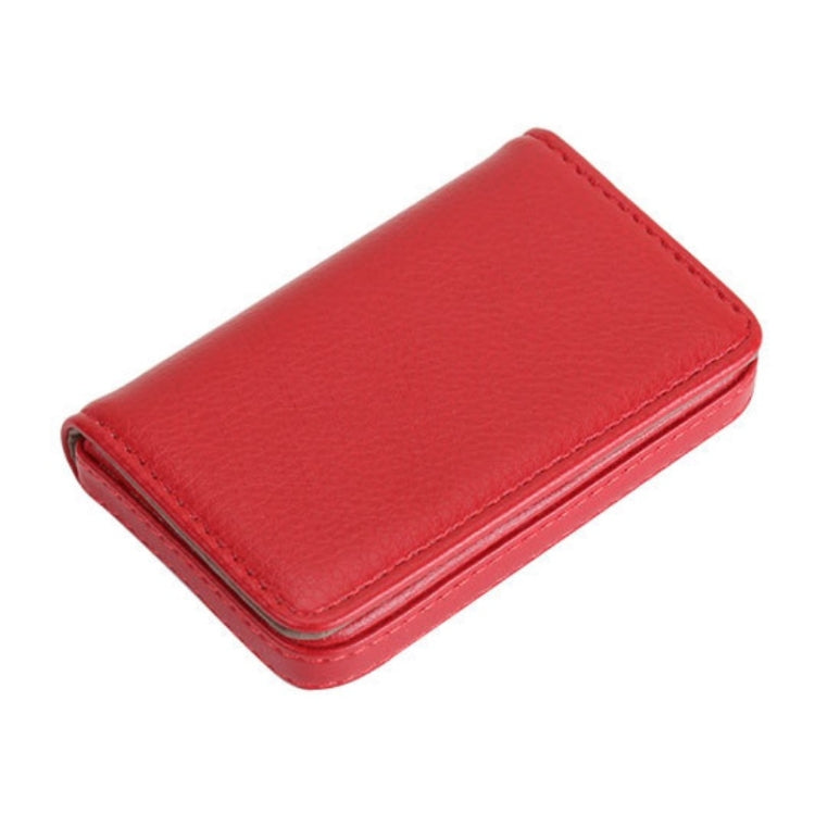 2 PCS PU Leather Metal Business Card Holder Magnetic Lychee Stainless Steel Business Card Case