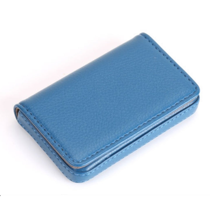 2 PCS PU Leather Metal Business Card Holder Magnetic Lychee Stainless Steel Business Card Case