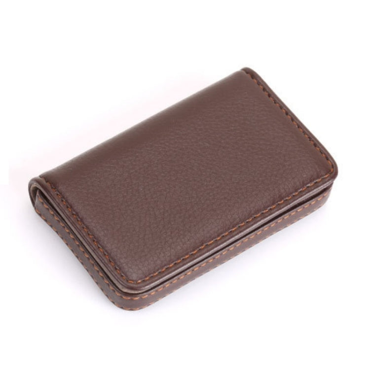 2 PCS PU Leather Metal Business Card Holder Magnetic Lychee Stainless Steel Business Card Case