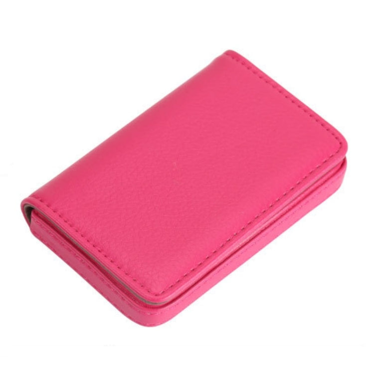 2 PCS PU Leather Metal Business Card Holder Magnetic Lychee Stainless Steel Business Card Case