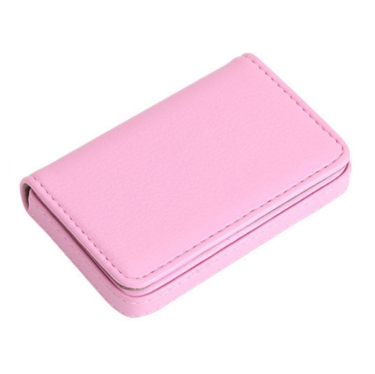 2 PCS PU Leather Metal Business Card Holder Magnetic Lychee Stainless Steel Business Card Case