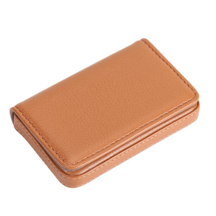 2 PCS PU Leather Metal Business Card Holder Magnetic Lychee Stainless Steel Business Card Case
