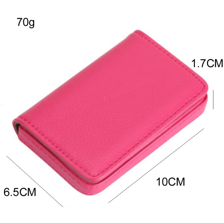 2 PCS PU Leather Metal Business Card Holder Magnetic Lychee Stainless Steel Business Card Case
