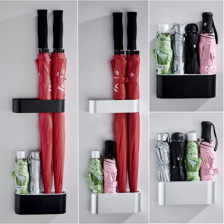 WD12 Punch-Free Umbrella Frame Simple Space Aluminum Wall Hanging Drain Umbrella Storage Rack, Umbrella bit: Silver Single