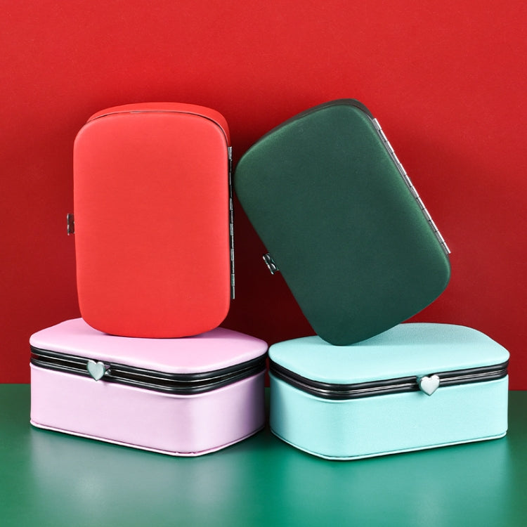 HN-002 Travel Mini Portable PU Ear Stud Jewelry Storage Box