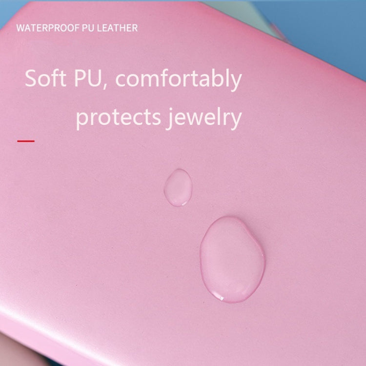 HN-001 PU Portable Ring Earring Necklace Jewelry Storage Box