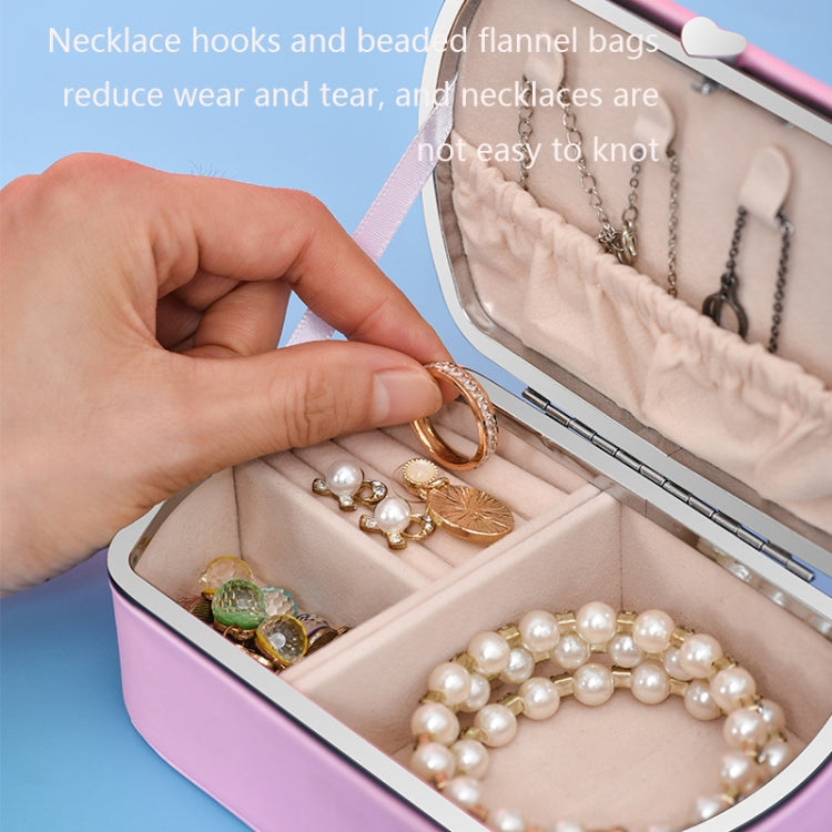 HN-001 PU Portable Ring Earring Necklace Jewelry Storage Box