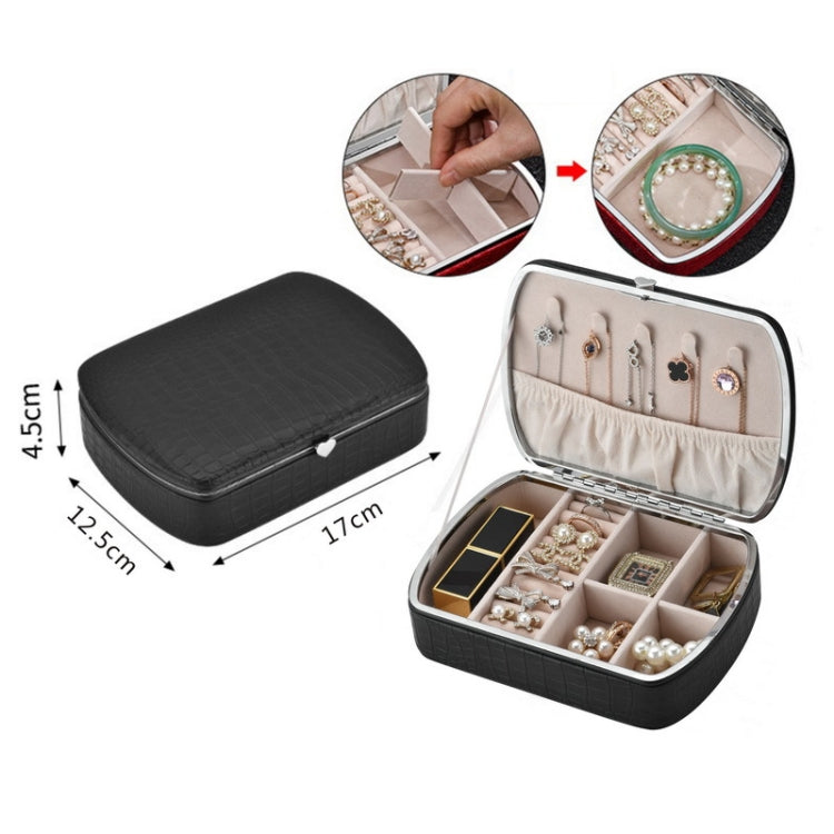 Portable Large Capacity Ring Necklace Jewelry Storage Box(Black)