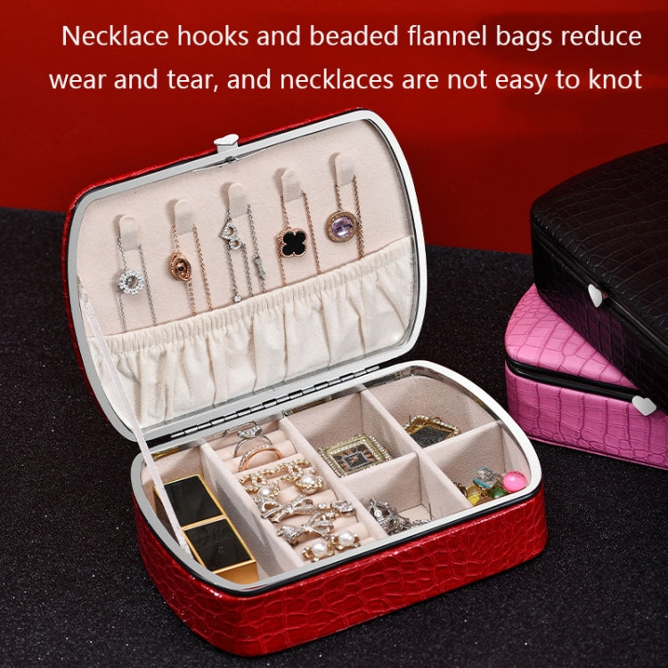 Portable Large Capacity Ring Necklace Jewelry Storage Box(Black)