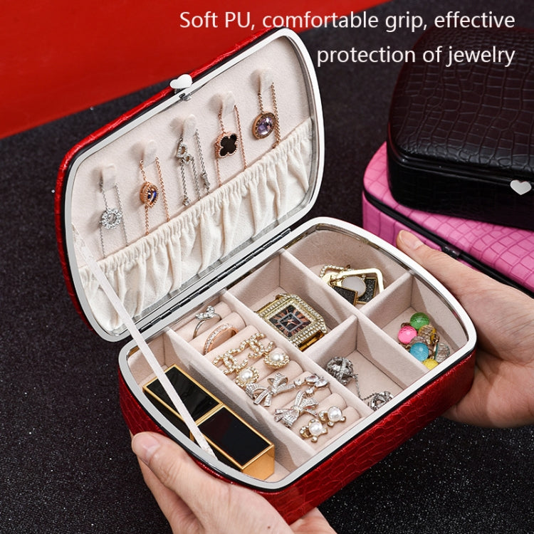 Portable Large Capacity Ring Necklace Jewelry Storage Box(Black)