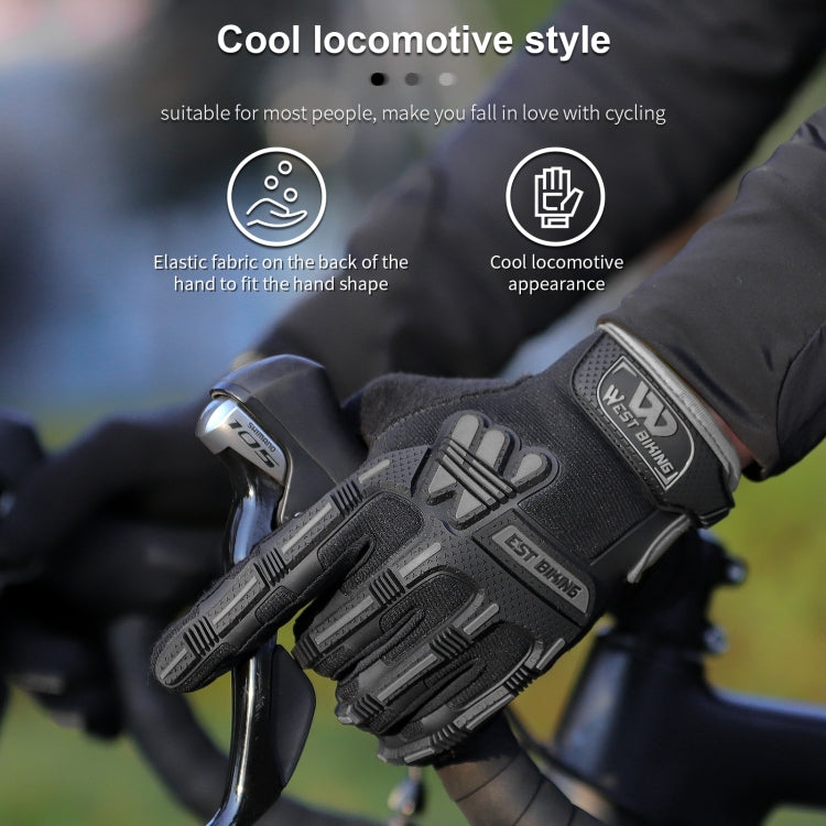 WEST BIKING YP0211208 Riding Gloves Motorcycle Bike Long Finger Non-Slip Touch Screen Gloves, Size: M