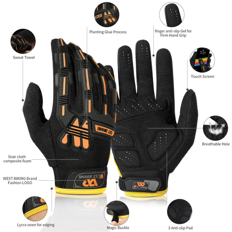 WEST BIKING YP0211208 Riding Gloves Motorcycle Bike Long Finger Non-Slip Touch Screen Gloves, Size: M